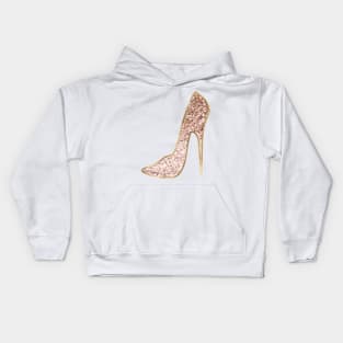 Shoe - rose gold glitter Kids Hoodie